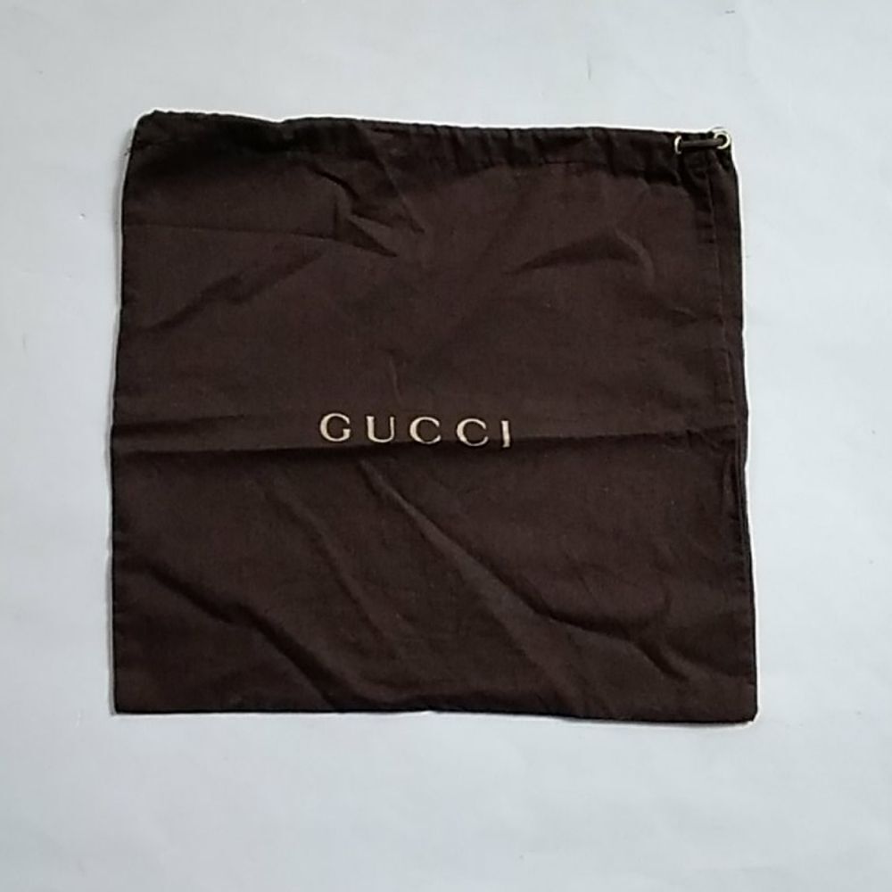 GUCCI BROWN FABRIC DRAWSTRING DUST BAG
